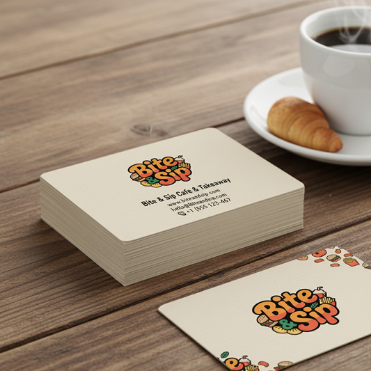 Bite & Sip" Fun Food & Drink Logo Design - Perfect for Restaurants, Cafes & Takeaways!