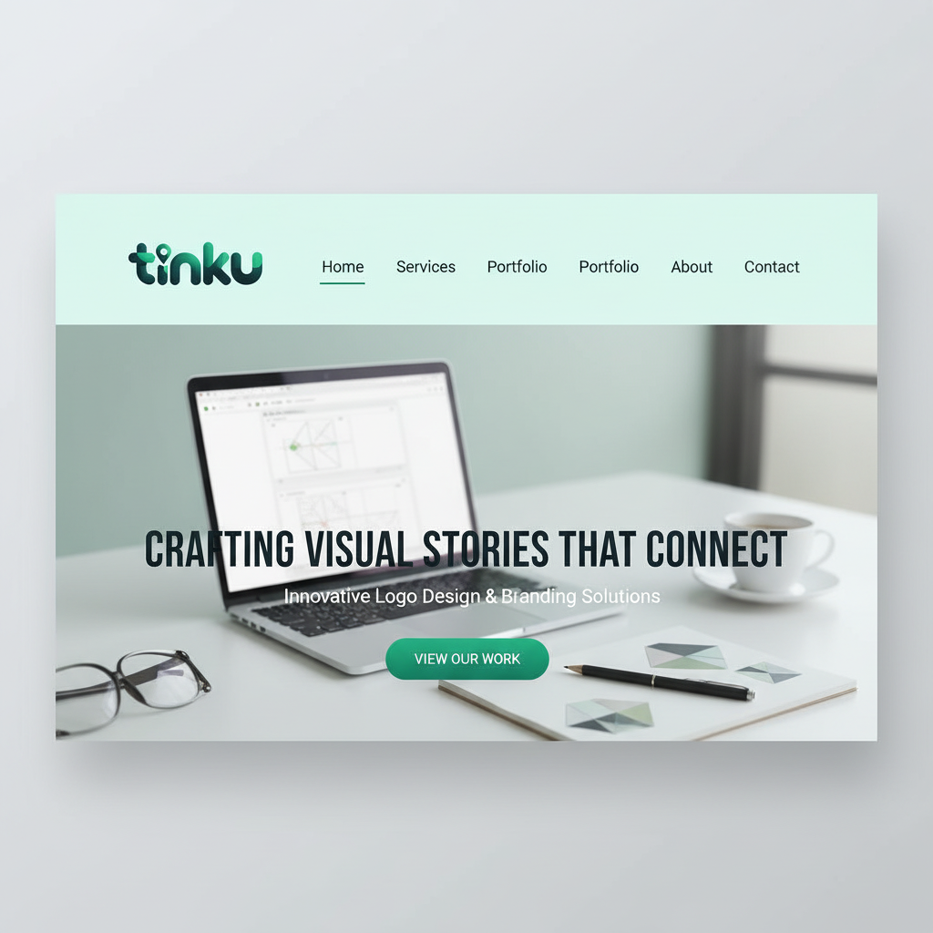 Modern Green "Tinku" Logo - Location Pin Design