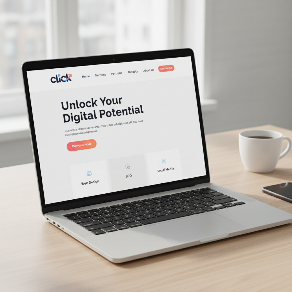 "Click" - Modern Gradient Arrow Logo for Dynamic Brands