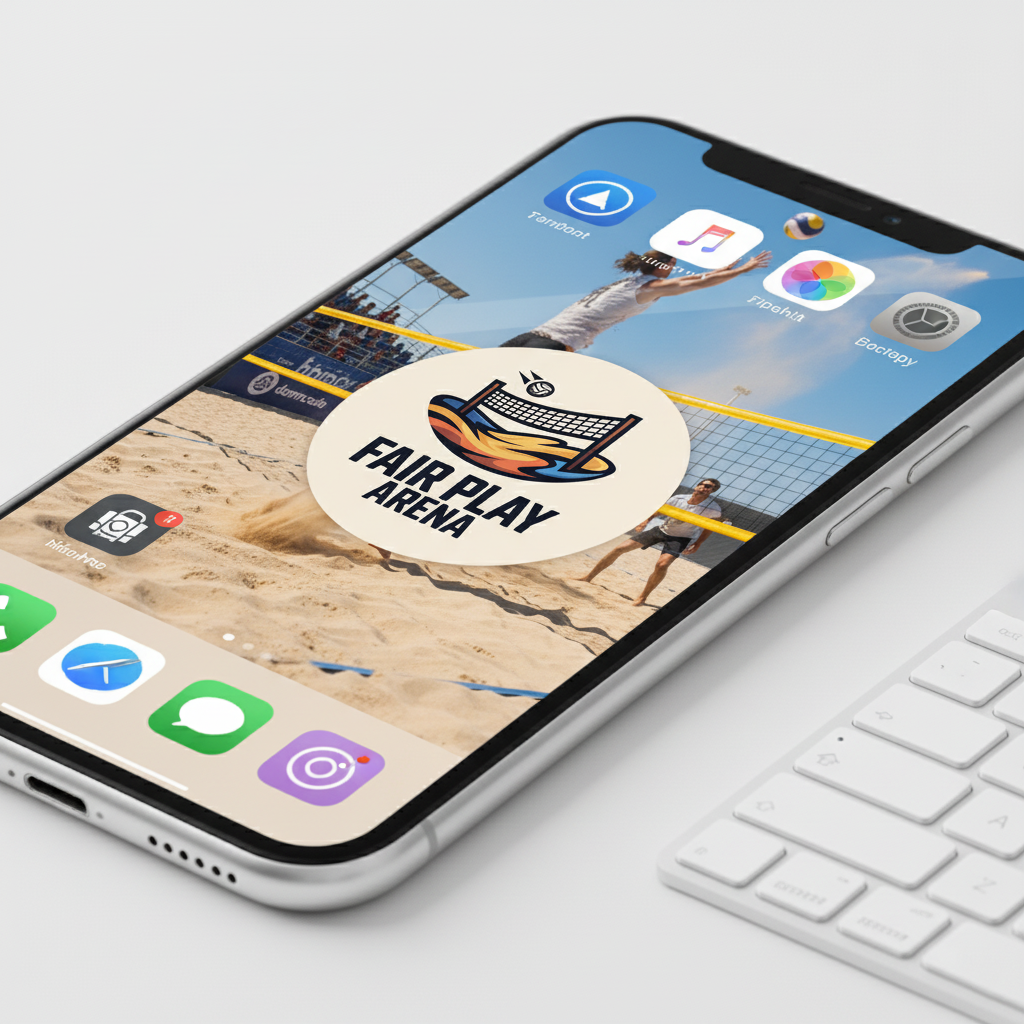 Dynamic Beach Volleyball Logo - Fair Play Arena | Sports Team & Event Branding