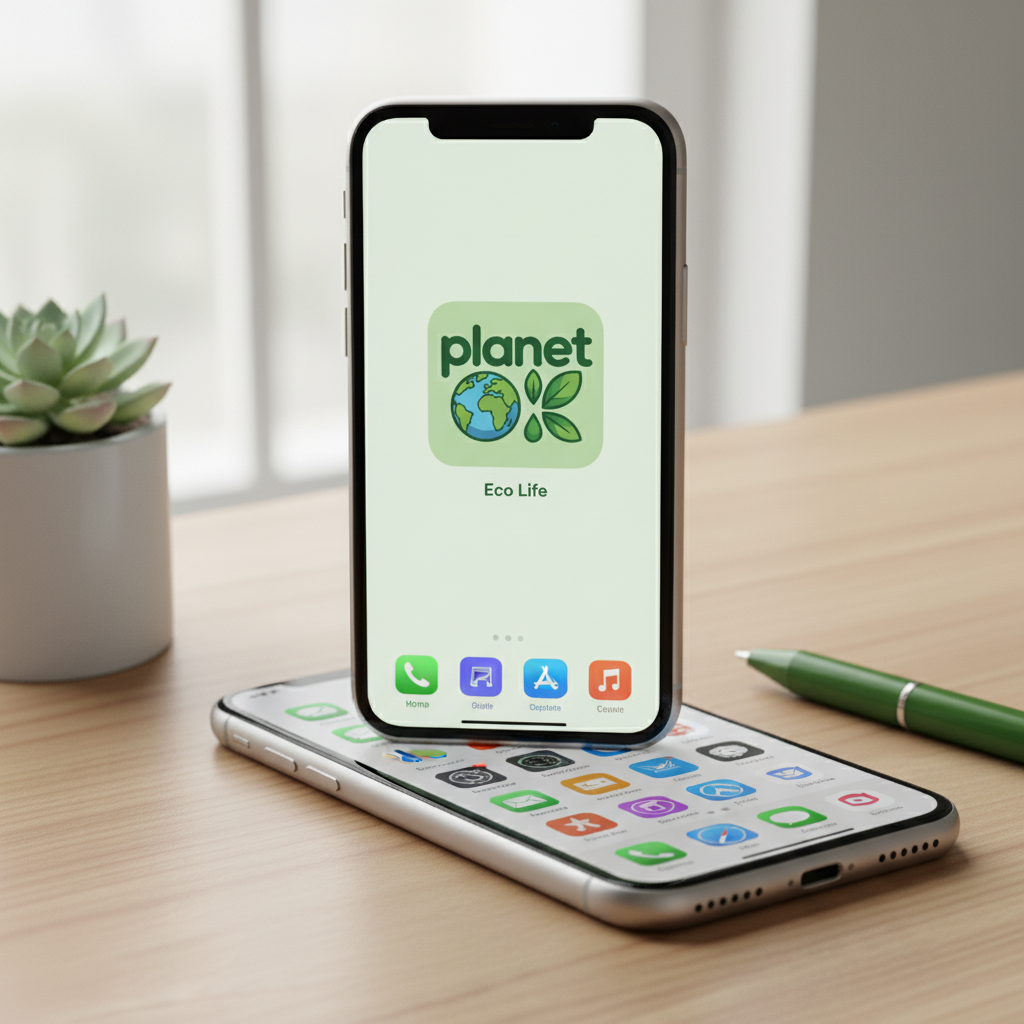 Planet OK" Eco-Friendly Logo Design - Sustainable Brand Identity