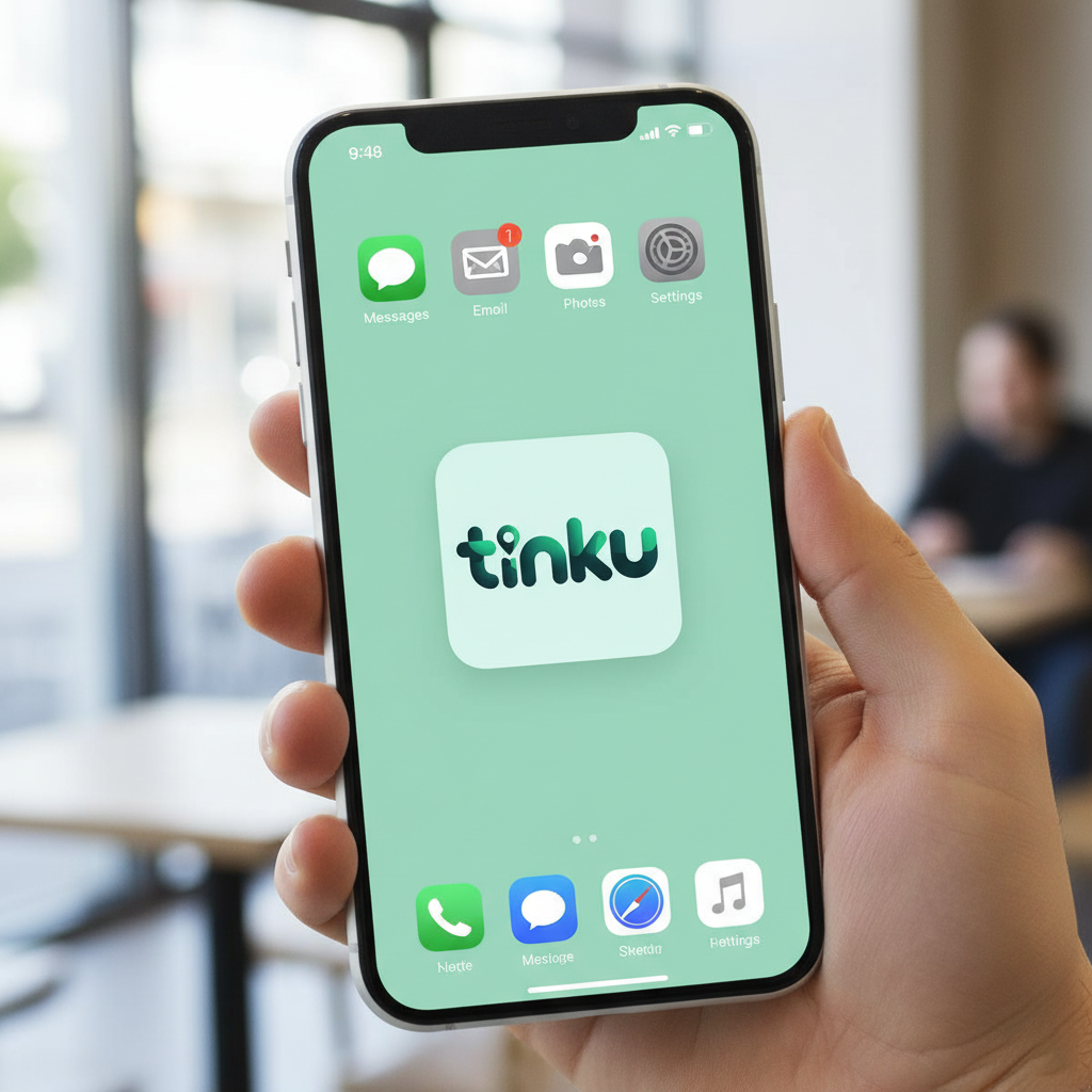 Modern Green "Tinku" Logo - Location Pin Design