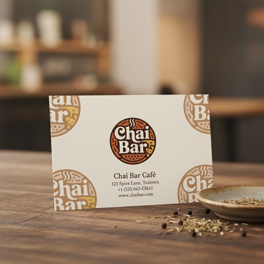 Chai Bar Logo - Cozy Cafe & Beverage Branding