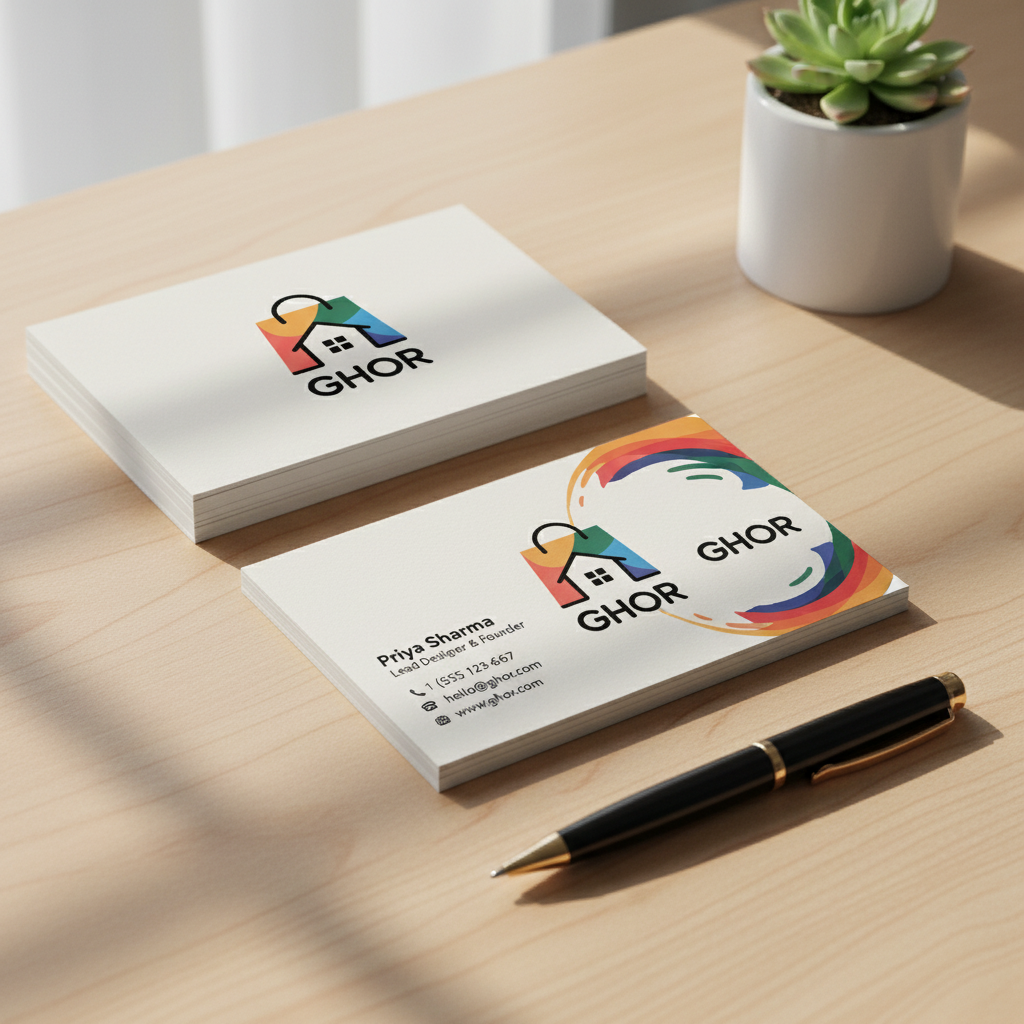 "Ghor" Home & Shopping Bag Logo - Modern, Colorful & Versatile Design