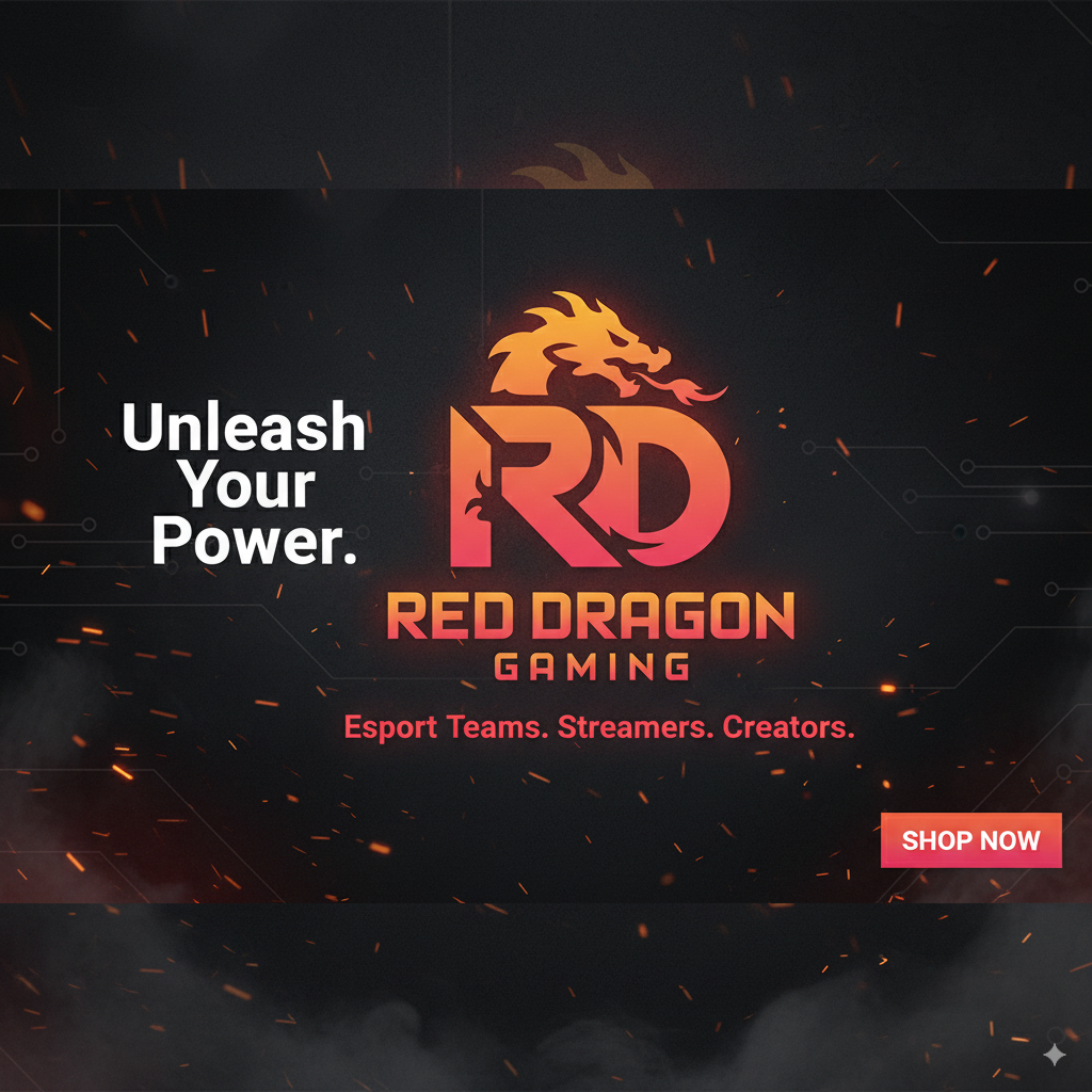 Red Dragon Gaming Logo - Custom Esport & Twitch Streamer Design