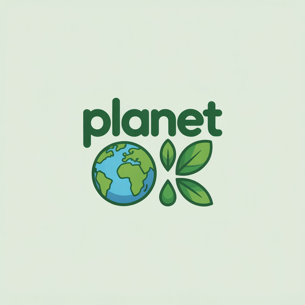Planet OK" Eco-Friendly Logo Design - Sustainable Brand Identity