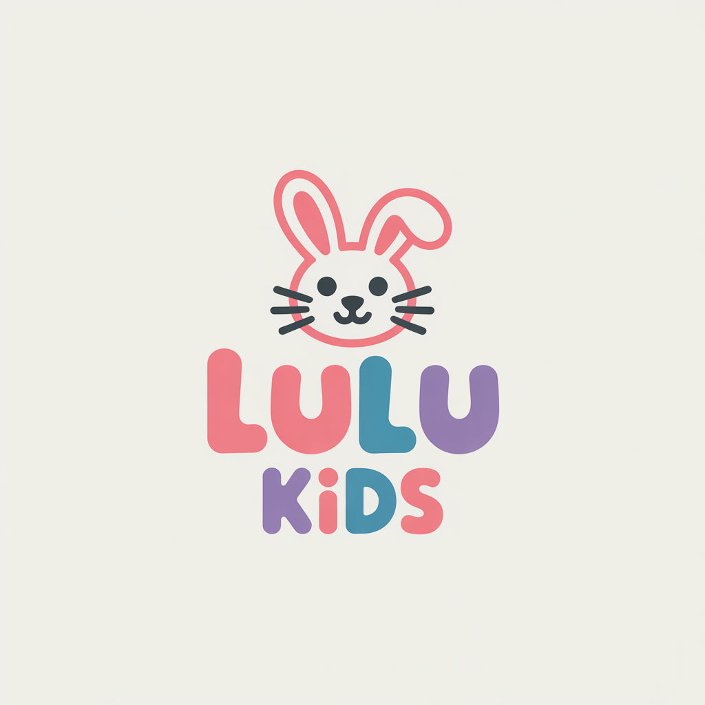Cute Bunny Lulu Kids Logo - Playful & Whimsical Children's Brand Identity