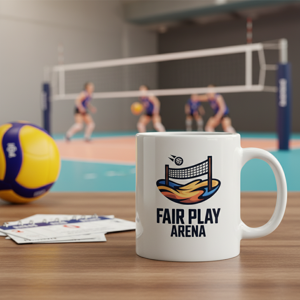 Dynamic Beach Volleyball Logo - Fair Play Arena | Sports Team & Event Branding