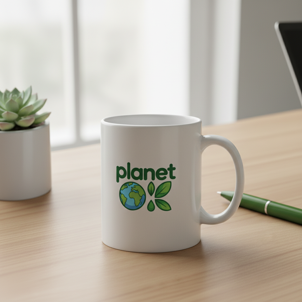 Planet OK" Eco-Friendly Logo Design - Sustainable Brand Identity