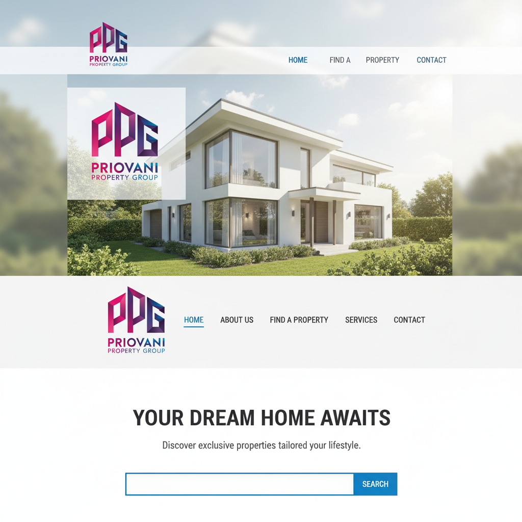 Dynamic Geometric House Logo - Modern Real Estate & Property Group Design