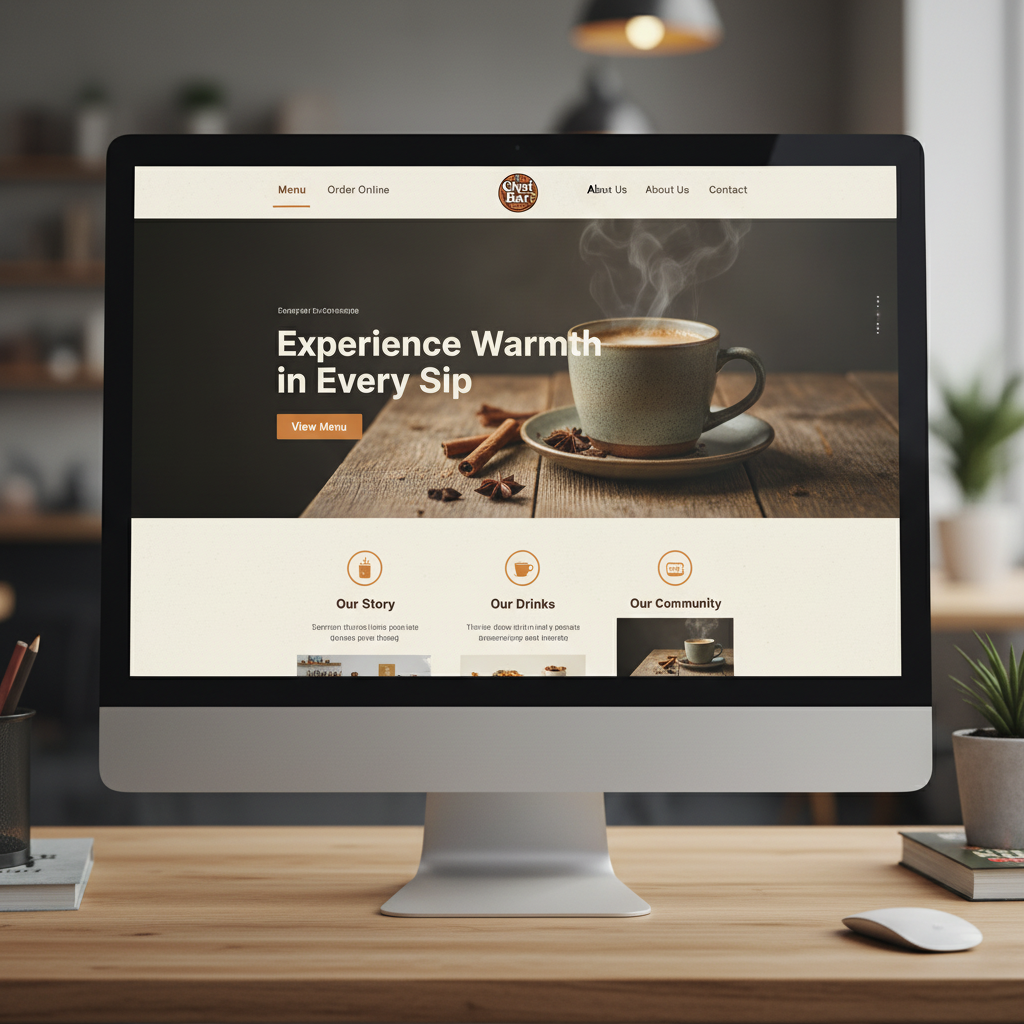 Chai Bar Logo - Cozy Cafe & Beverage Branding