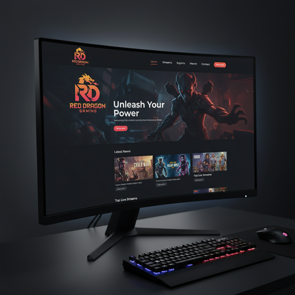 Red Dragon Gaming Logo - Custom Esport & Twitch Streamer Design