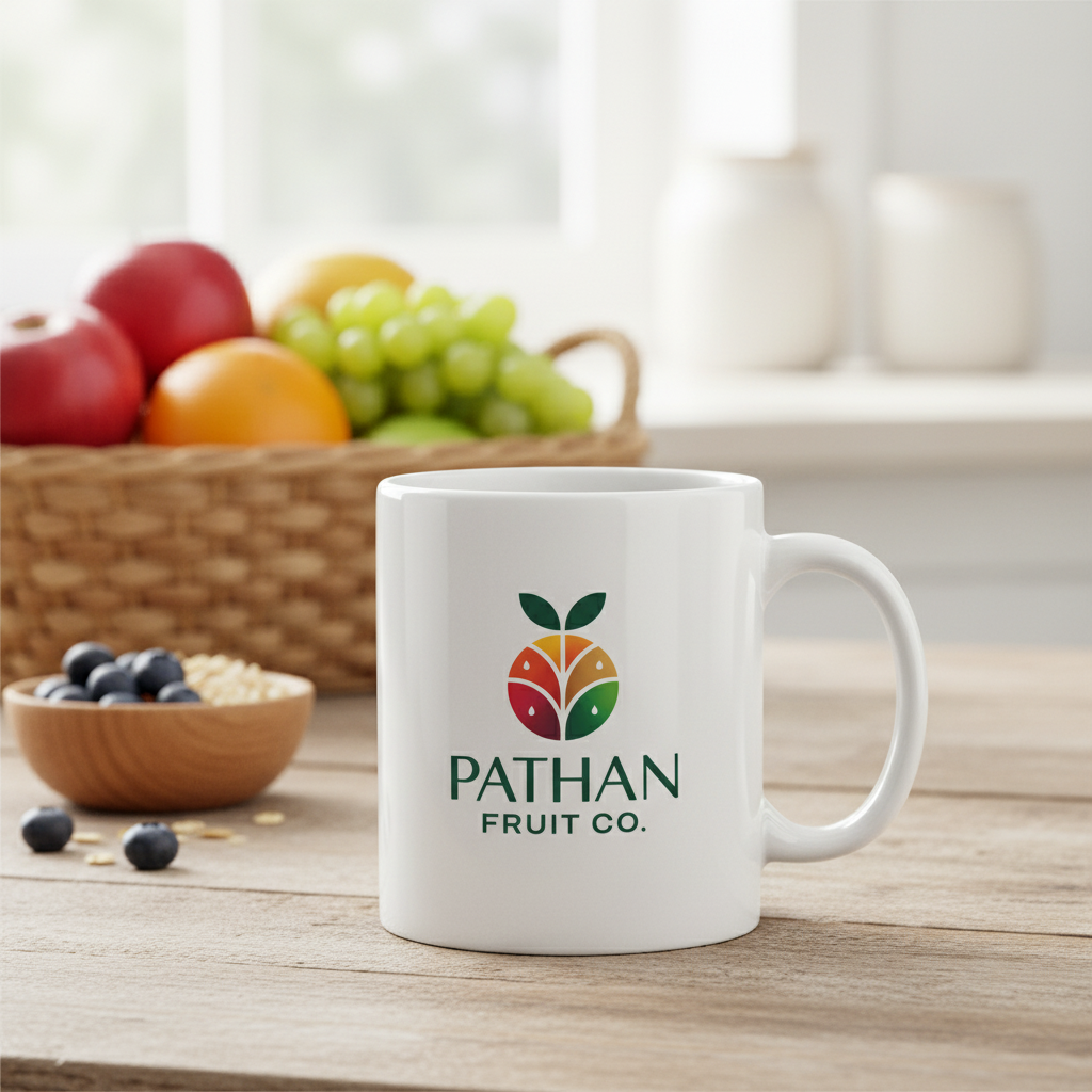 Modern Fruit Co. Logo Design - Pathan Fruit Co. - Fresh & Vibrant Branding