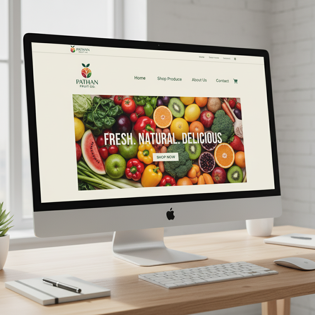 Modern Fruit Co. Logo Design - Pathan Fruit Co. - Fresh & Vibrant Branding